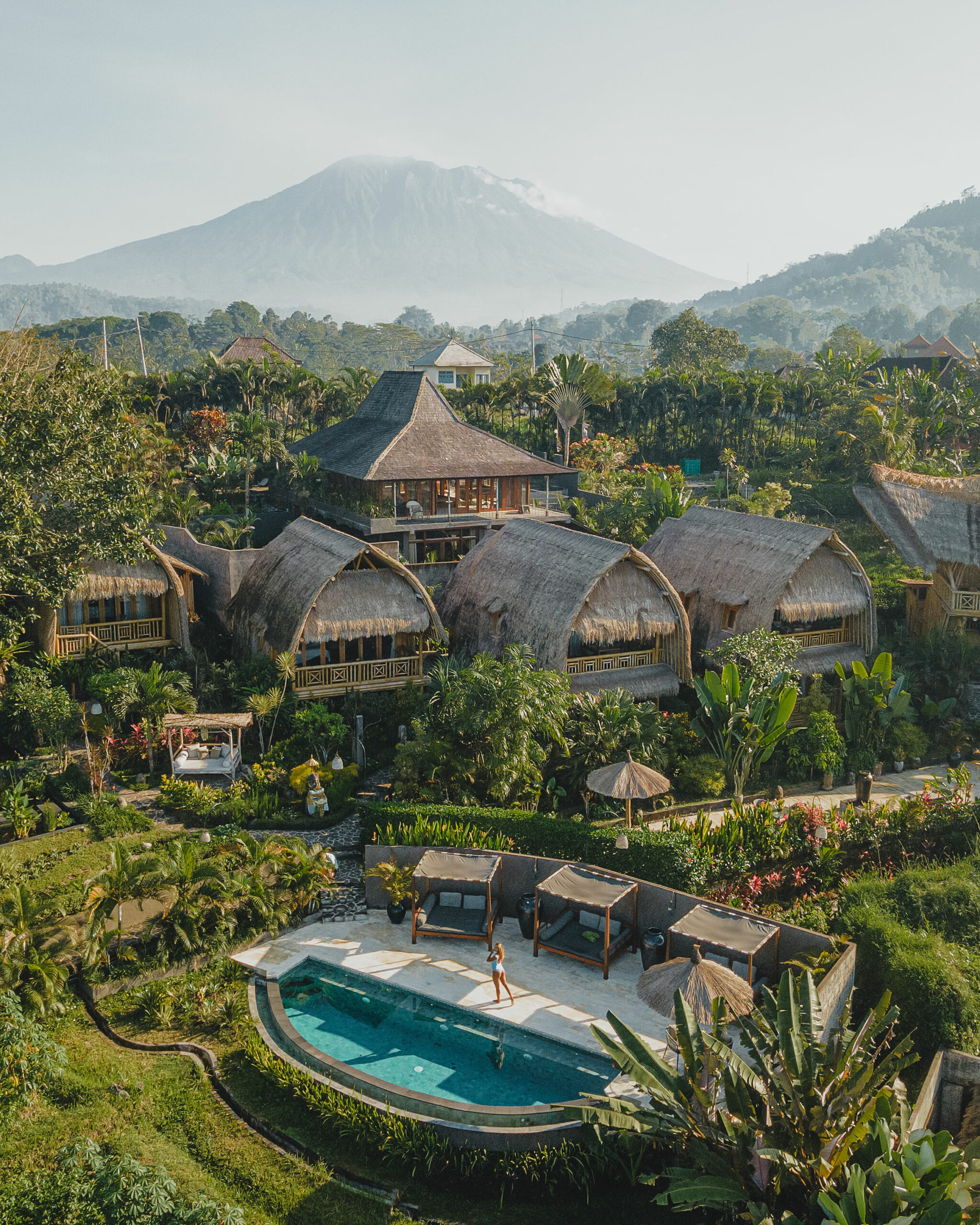 Samanvaya Resort with views of a volcano